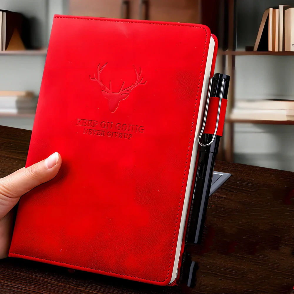 A5 and B5 notebooks with imitation leather covers in multiple colours showing 80g paper thickness