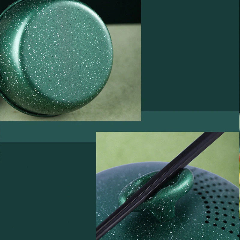 Household milk pot with medical stone non-stick coating in light green, dark green, and pink