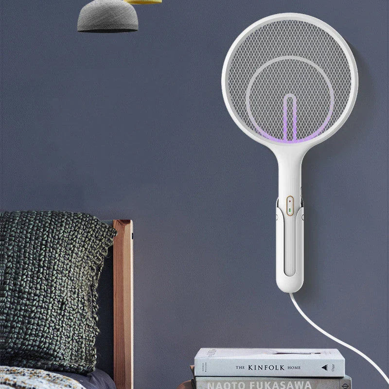 Rechargeable Mosquito Zapper Lamp with electric grid and LED light for indoor and outdoor use
