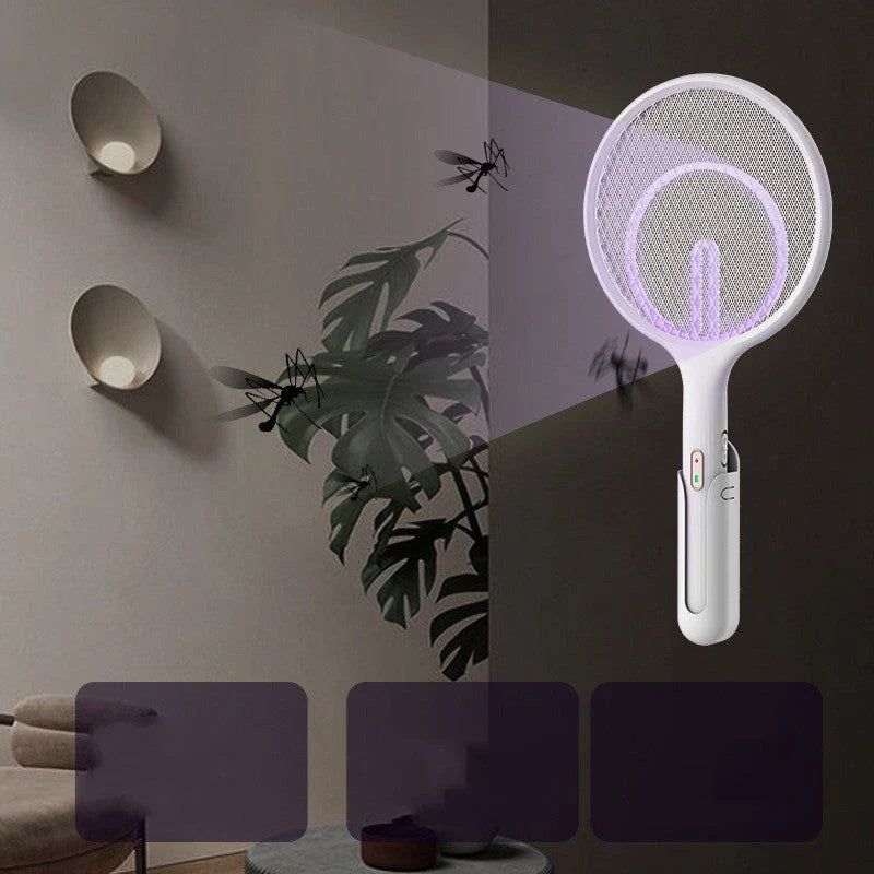 Rechargeable Mosquito Zapper Lamp with electric grid and LED light for indoor and outdoor use