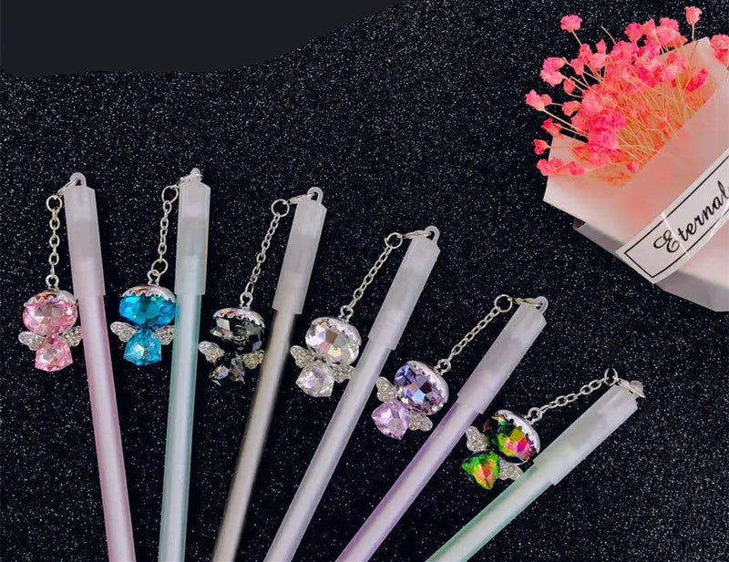 Little Angel Girl Water Pendant Gel Pen with 15cm plastic body and 0.5mm fine tip for office stationery, promotional gifts and award ceremonies available in diamond little angel or diamond show dancing angel refill colours.
