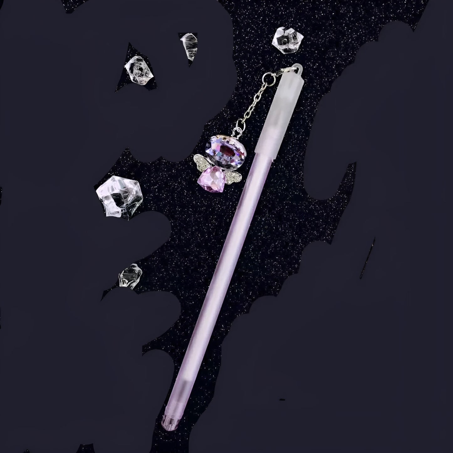 Little Angel Girl Water Pendant Gel Pen showing 15cm plastic body and decorative pendant.