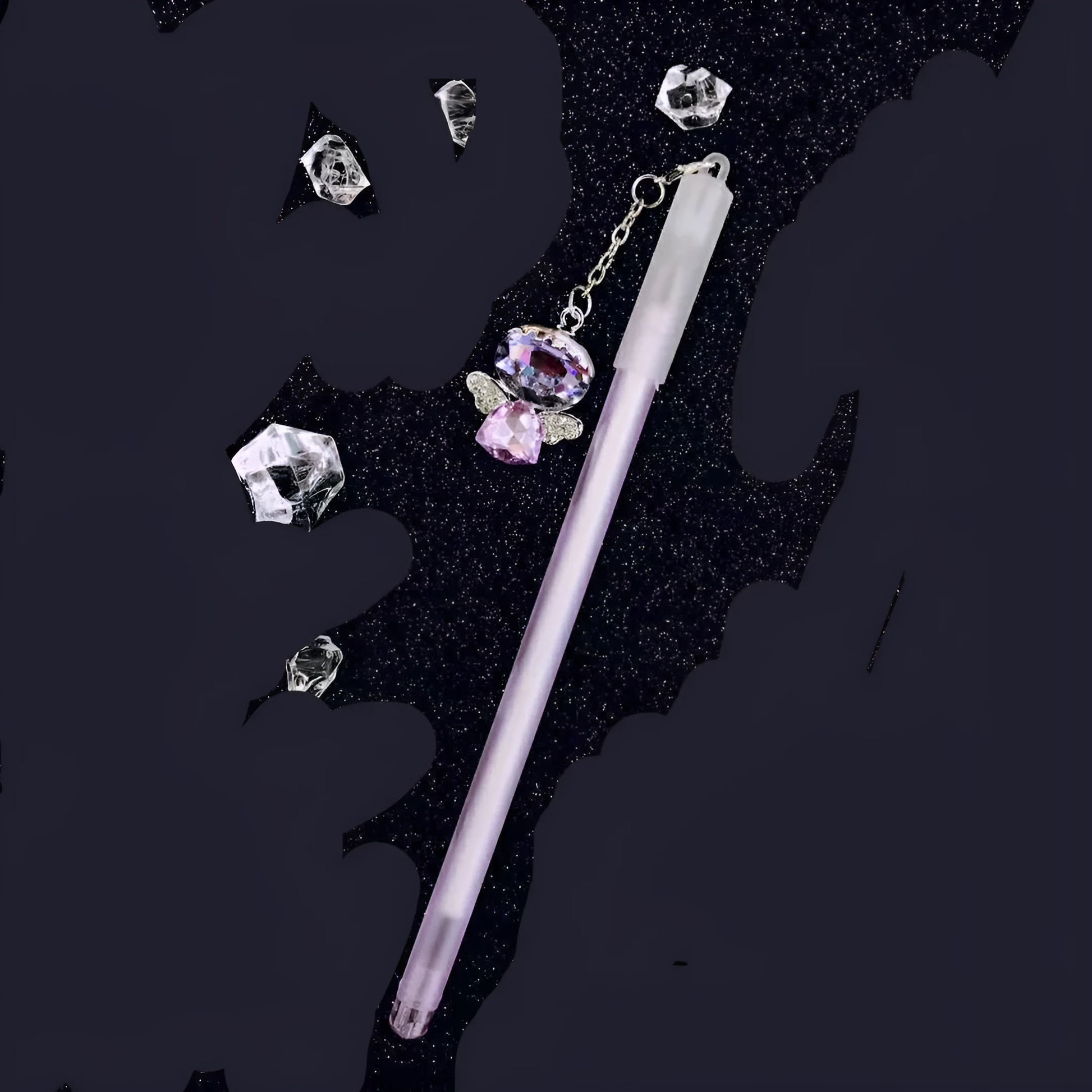 Little Angel Girl Water Pendant Gel Pen showing 15cm plastic body and decorative pendant.