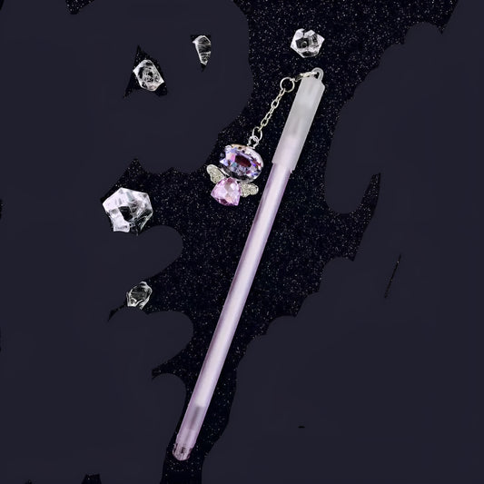 Little Angel Girl Water Pendant Gel Pen showing 15cm plastic body and decorative pendant.