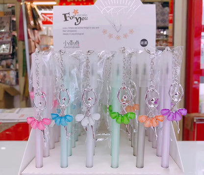 Little Angel Girl Water Pendant Gel Pen showing 15cm plastic body and decorative pendant.