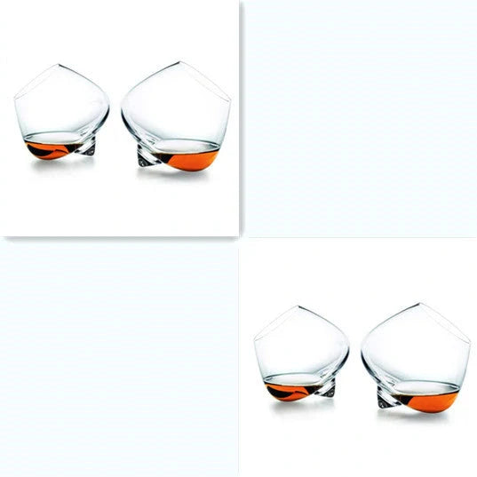 Crystal whiskey glass with wide belly for enhanced aroma and flavor