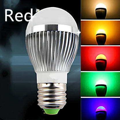 LED light bulb with polycarbonate shade, 60mm diameter, available in blue green red warm or white colours