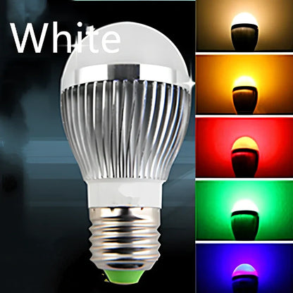 LED light bulb with polycarbonate shade, 60mm diameter, available in blue green red warm or white colours
