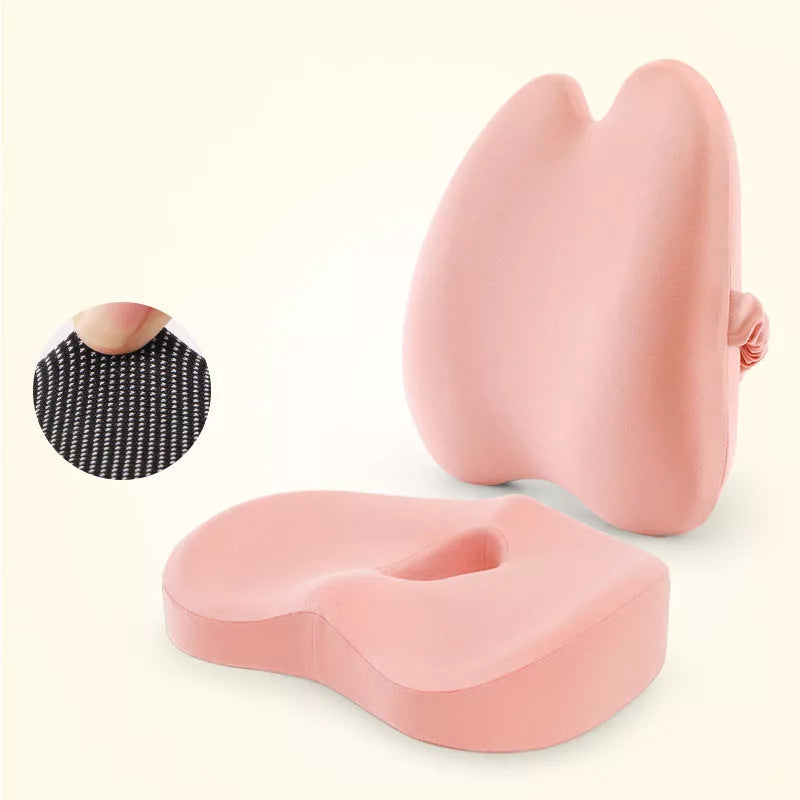 Car waist and back cushion with magnetic cloth upgrade in dark gray, light gray, and pink options