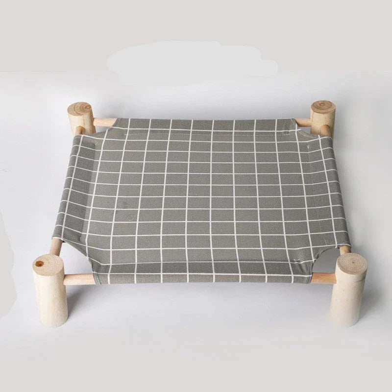 Cozy wooden pet bed with removable and washable covers, available in various stylish color options