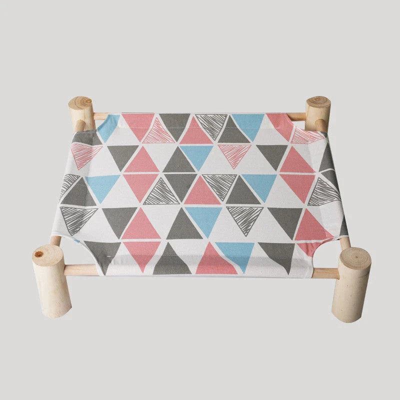 Cozy wooden pet bed with removable and washable covers, available in various stylish color options