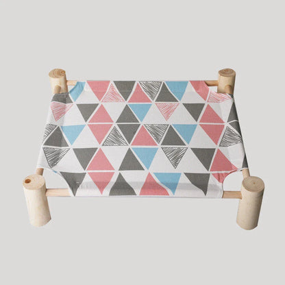 Cozy wooden pet bed with removable and washable covers, available in various stylish color options