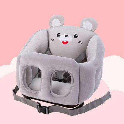 Cartoon portable baby dining chair with animal design, perfect for meal times and play