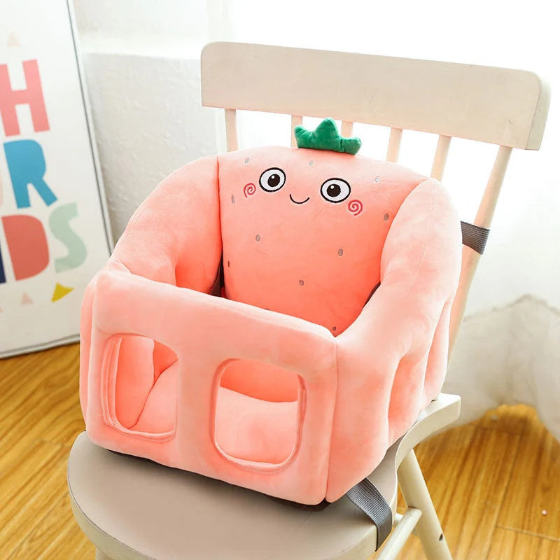 Cartoon portable baby dining chair with animal design, perfect for meal times and play