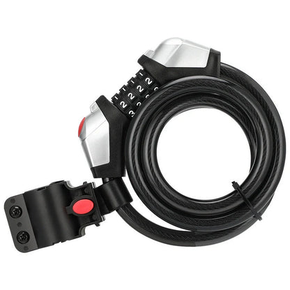 Bicycle anti-theft lock with 4-digit code and reflective strips