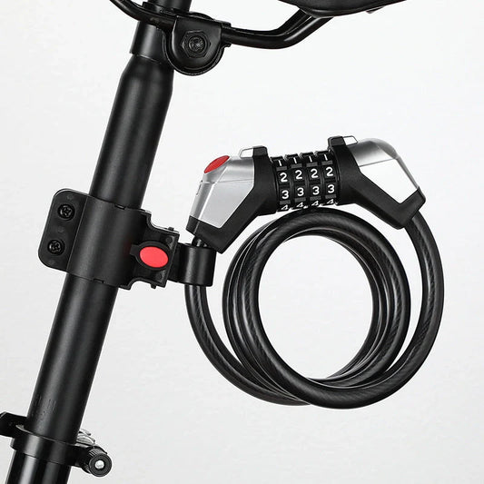 Bicycle anti-theft lock with 4-digit code and reflective strips