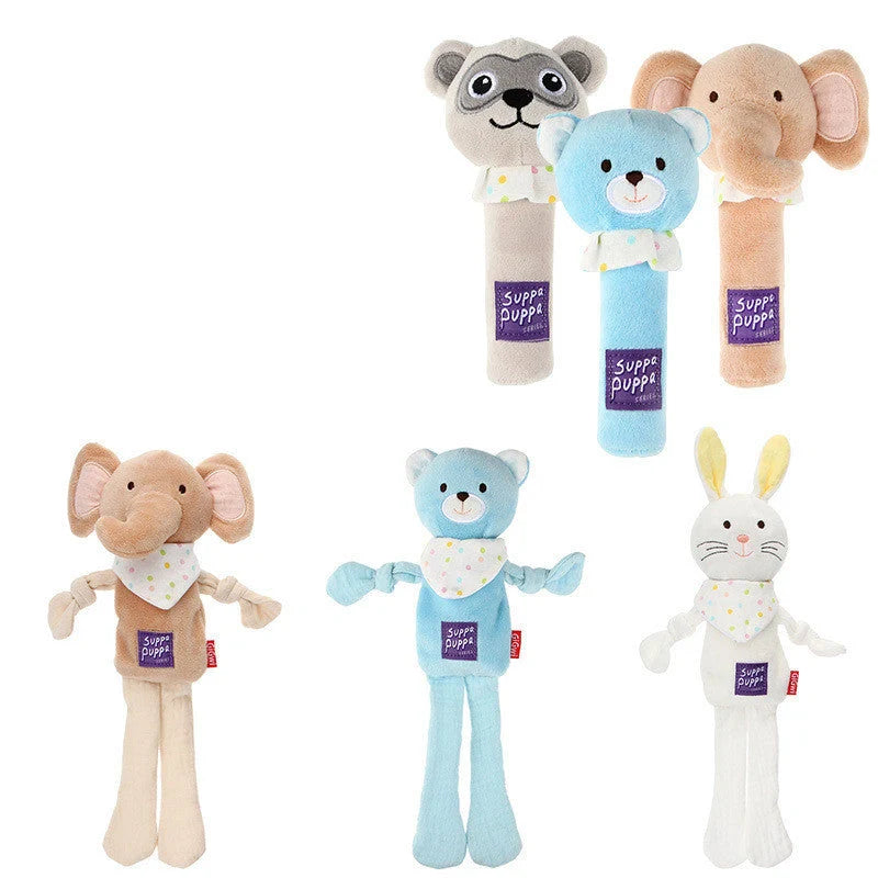 Milky Cute Barking Stick Series Sounding Plush Toy for Dogs in various animal designs