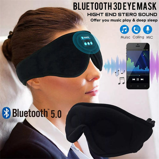 Wireless stereo music sleep mask with Bluetooth 5.0 in black and dark blue