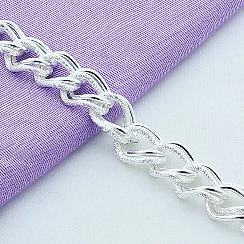 Stylish unisex alloy bracelet with copper plating silver finish