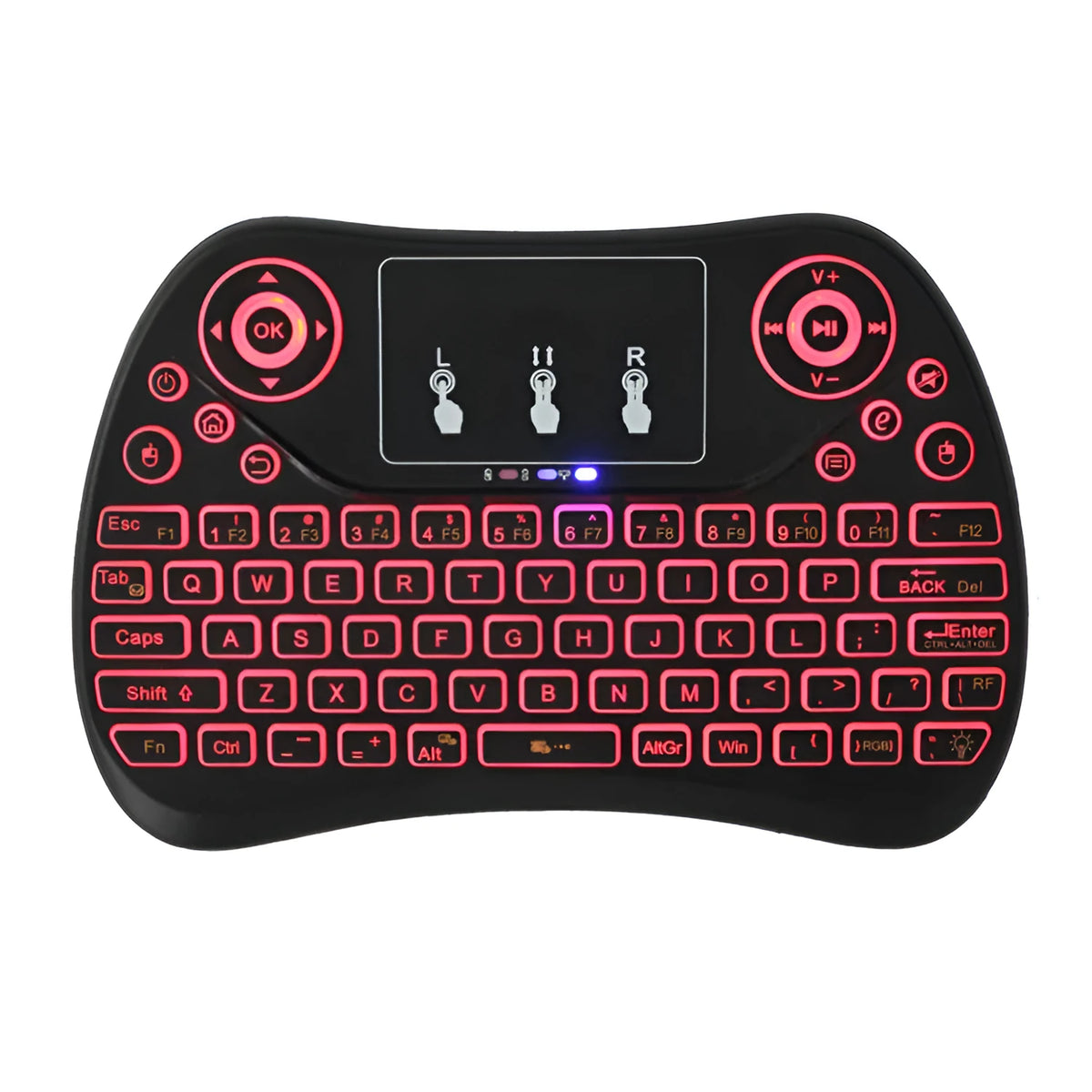 Flying Squirrel mini wireless keyboard with colourful backlight and touch-sensitive surface