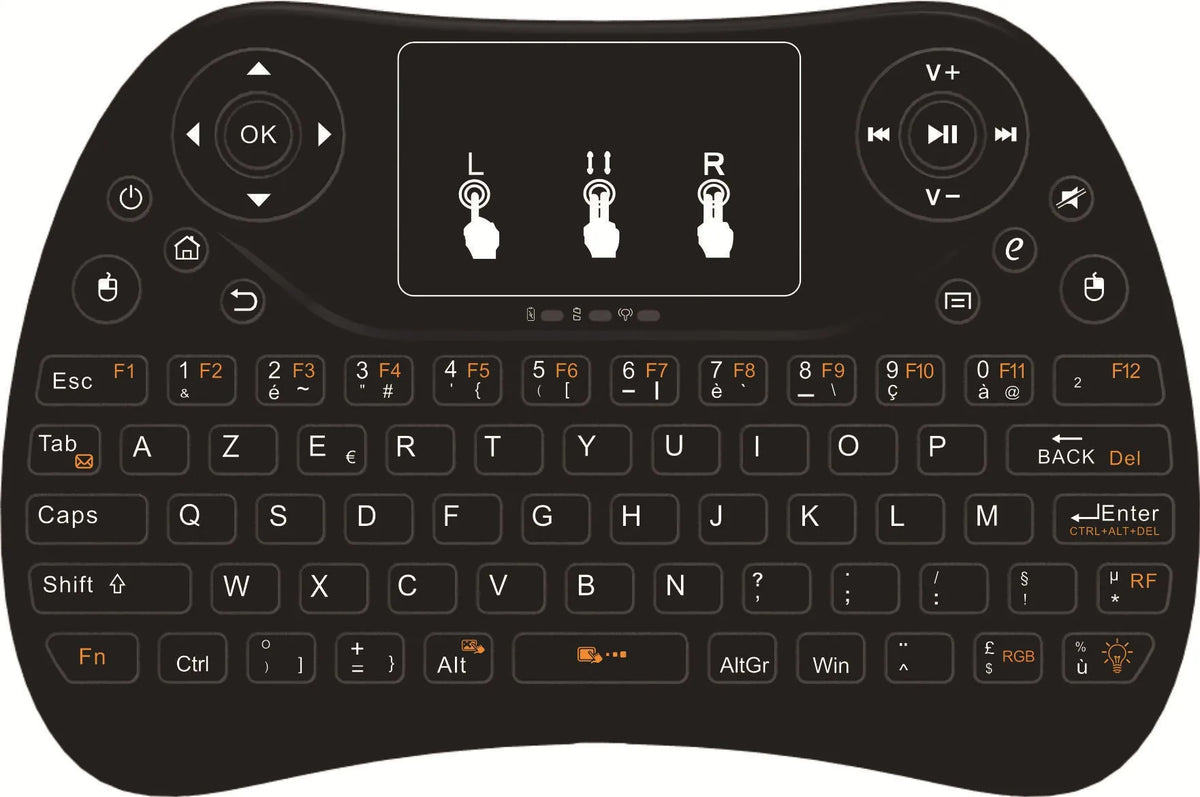 Flying Squirrel mini wireless keyboard with colourful backlight and touch-sensitive surface