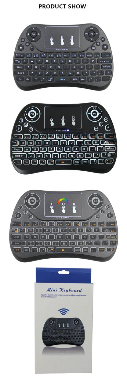 Flying Squirrel mini wireless keyboard with colourful backlight and touch-sensitive surface
