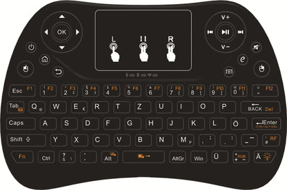 Flying Squirrel mini wireless keyboard with colourful backlight and touch-sensitive surface