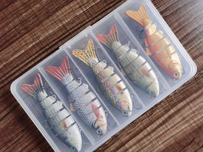 Bionic Bait Lure Set for sea fishing with 5 simulation baits and storage box