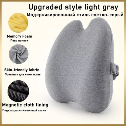 Car waist and back cushion with magnetic cloth upgrade in dark gray, light gray, and pink options