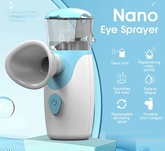 Advanced Eye Mist device with nano atomization technology for delivering soothing eye solution mist to relieve dry, tired eyes