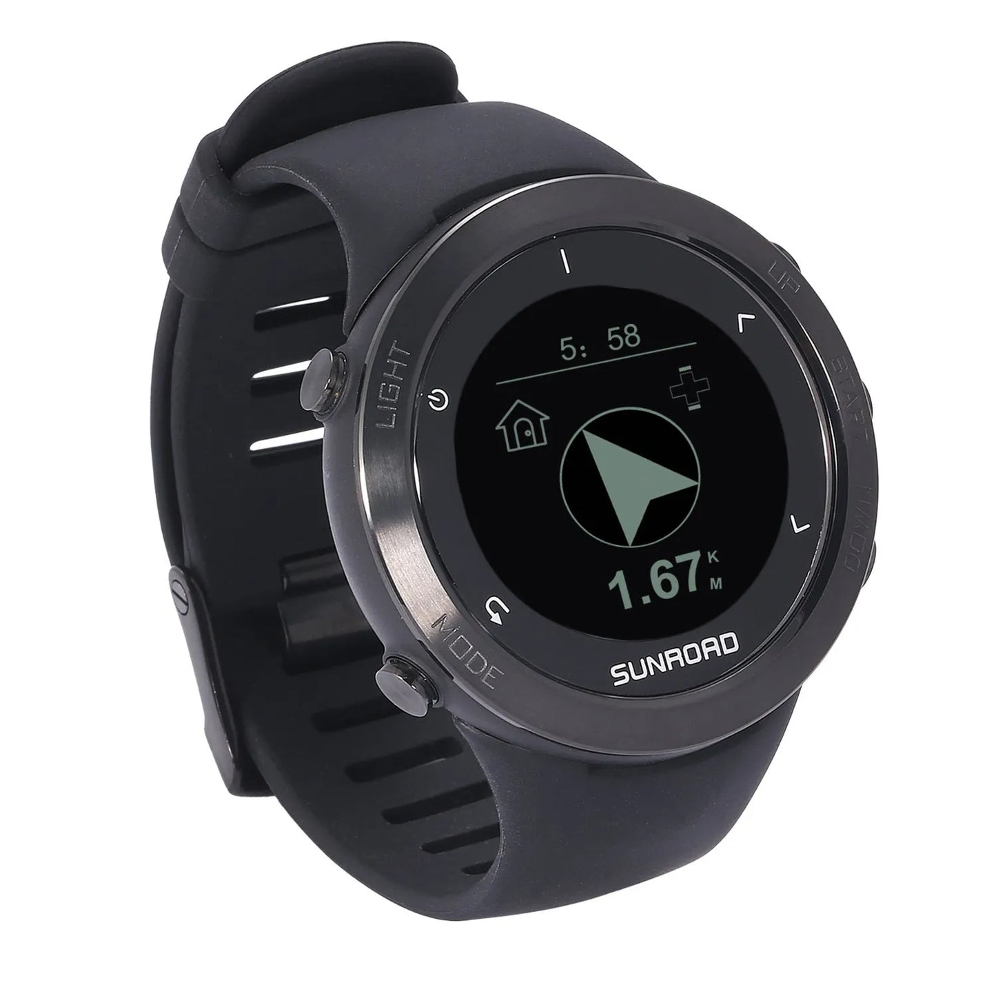 Smart sports watch with Beidou GPS, 304 stainless steel bezel, and heart rate monitoring display