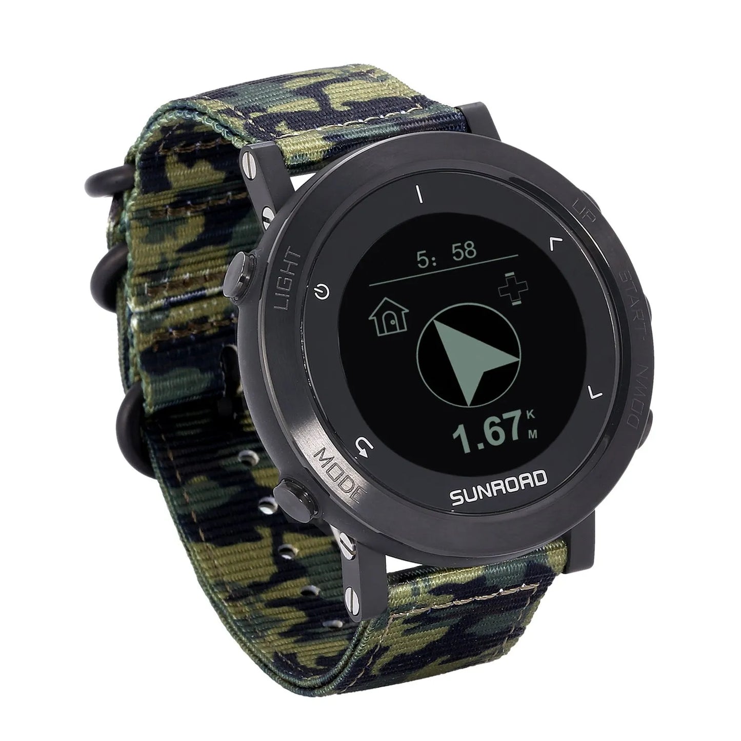 Smart sports watch with Beidou GPS, 304 stainless steel bezel, and heart rate monitoring display