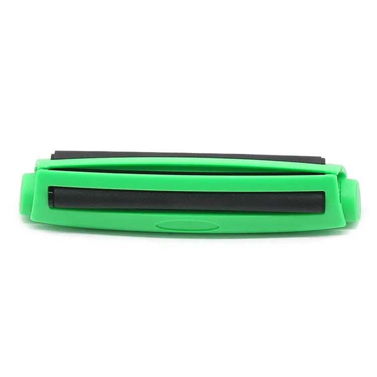 Manual plastic cigarette maker in six colours showing 110mm length for rolling shredded tobacco