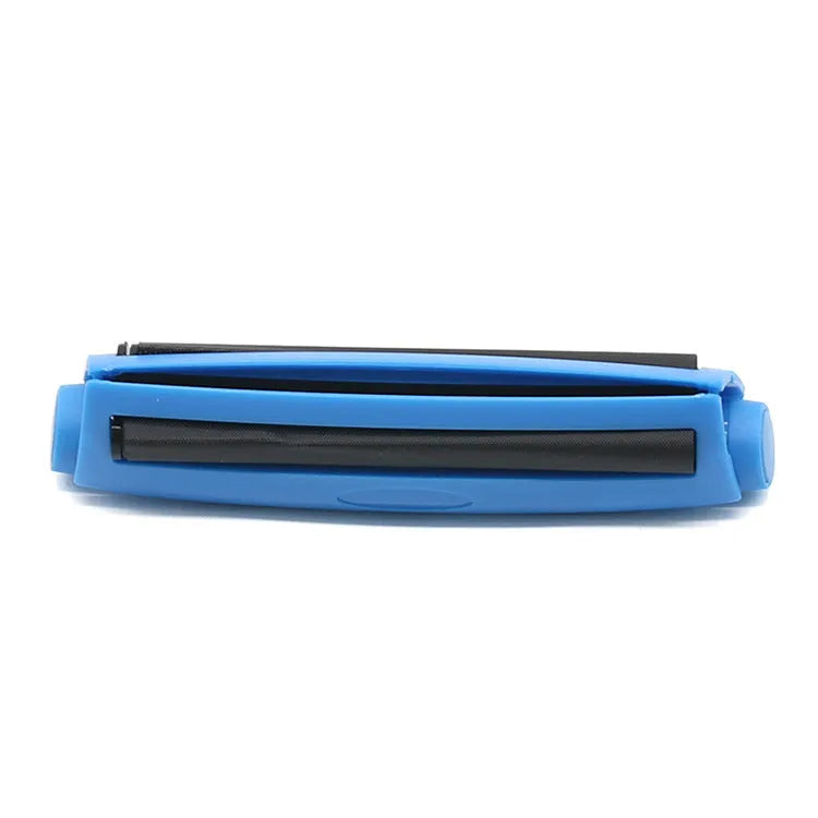 Manual plastic cigarette maker in six colours showing 110mm length for rolling shredded tobacco