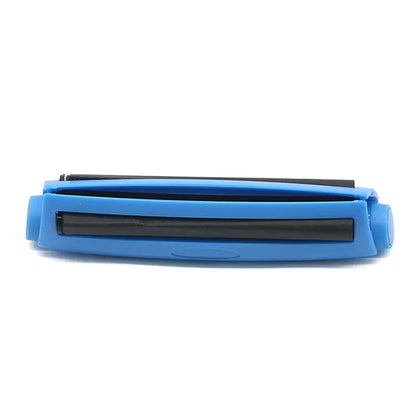 Manual plastic cigarette maker in six colours showing 110mm length for rolling shredded tobacco