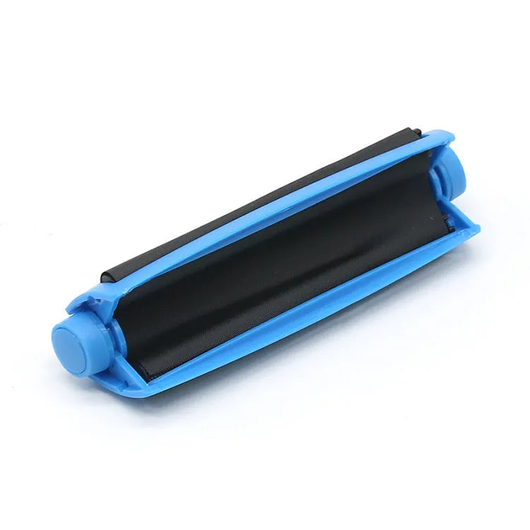 Manual plastic cigarette maker in six colours showing 110mm length for rolling shredded tobacco