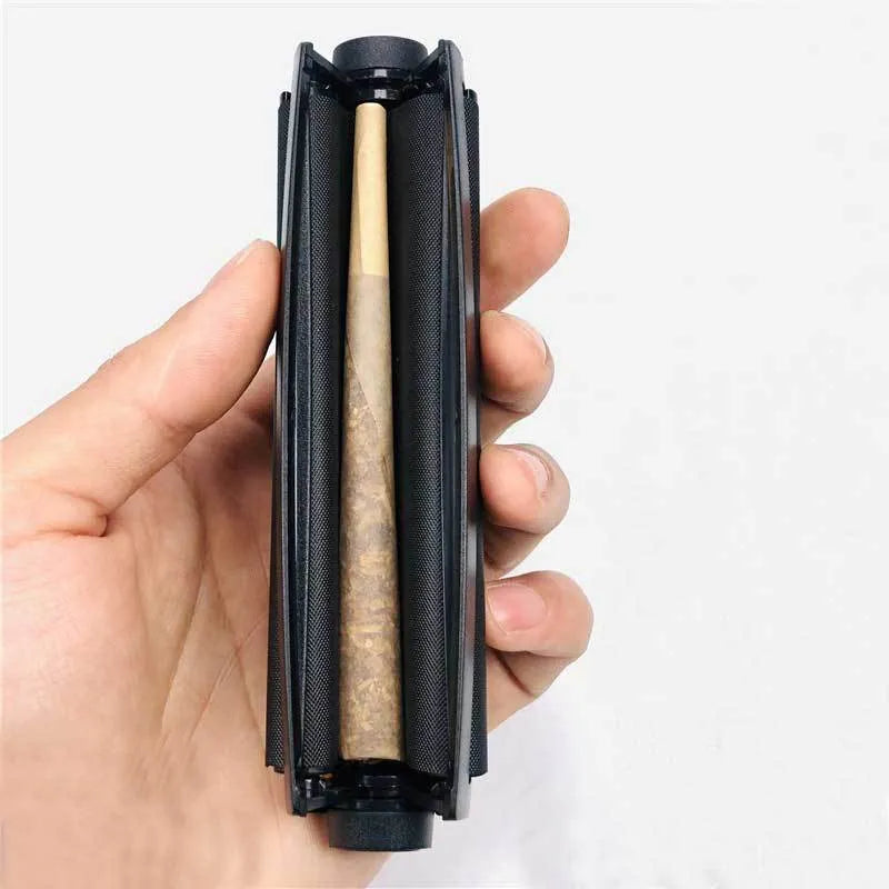 Manual plastic cigarette maker in six colours showing 110mm length for rolling shredded tobacco