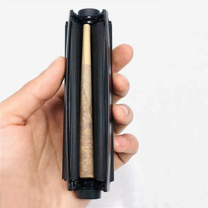Manual plastic cigarette maker in six colours showing 110mm length for rolling shredded tobacco