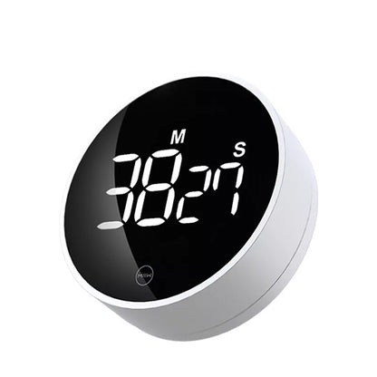 Rotating Timer Magnetic Silent Timer in white with magnetic back for fitness and running