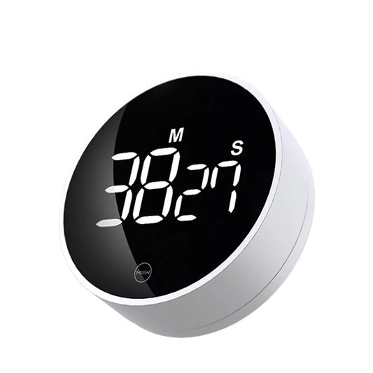 Rotating Timer Magnetic Silent Timer in white with magnetic back for fitness and running