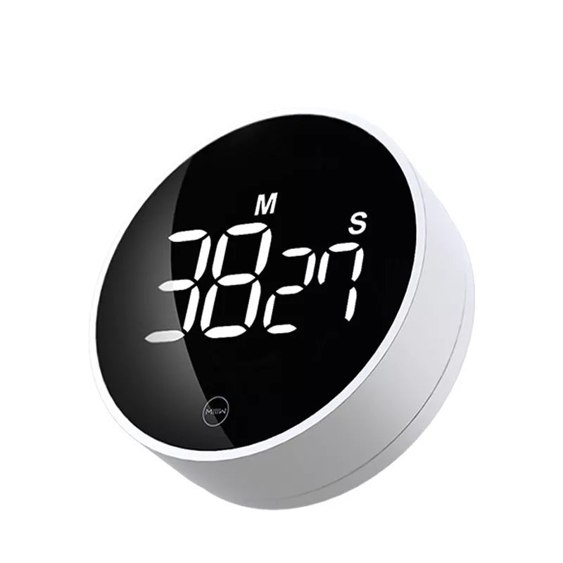 Rotating Timer Magnetic Silent Timer in white with magnetic back for fitness and running