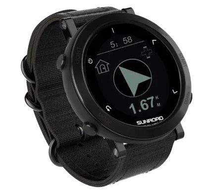 Smart sports watch with Beidou GPS, 304 stainless steel bezel, and heart rate monitoring display