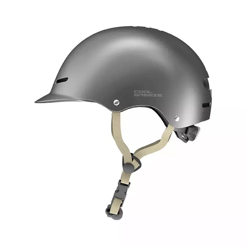 Cool Breeze Riding Helmet in white and gray with adjustable straps and ventilation system