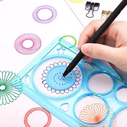 Plastic hollow wreath drawing template set for decorative stationery and craft projects
