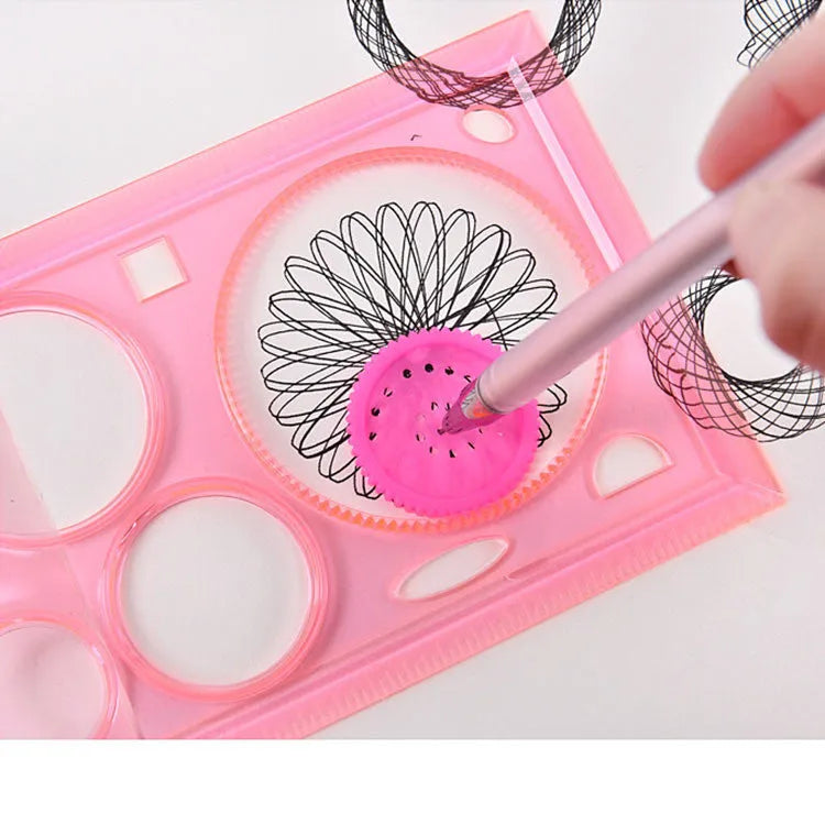 Plastic hollow wreath drawing template set for decorative stationery and craft projects