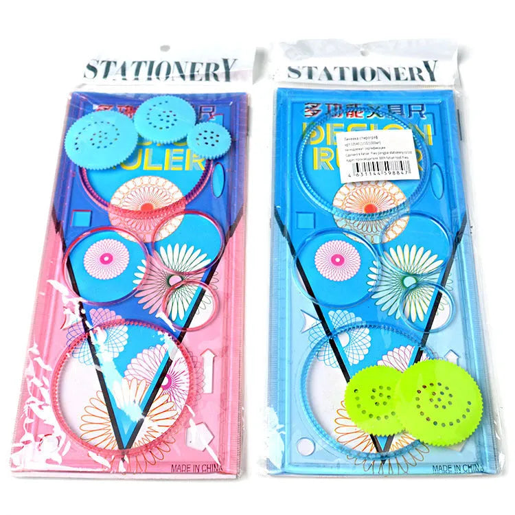 Plastic hollow wreath drawing template set for decorative stationery and craft projects