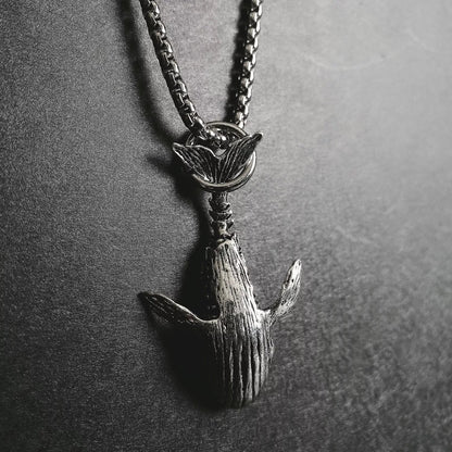 Adjustable titanium steel whale necklace with unique pendant for men and women
