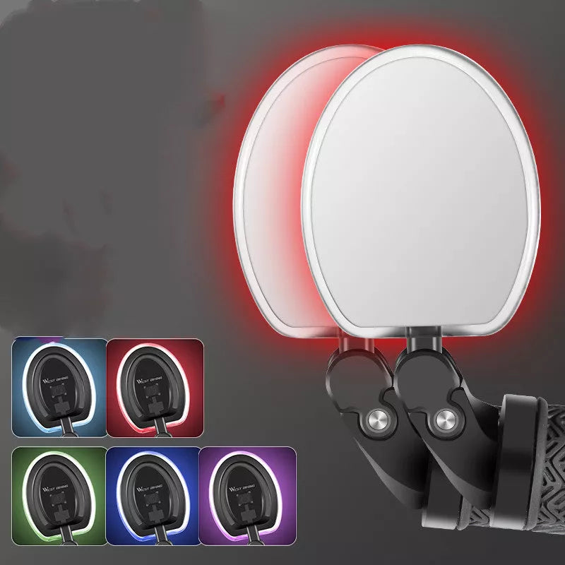 360-degree rotating bicycle rearview mirror for handlebars with wide-angle convex design