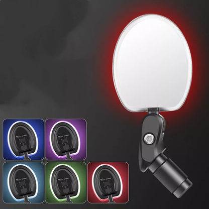 360-degree rotating bicycle rearview mirror for handlebars with wide-angle convex design