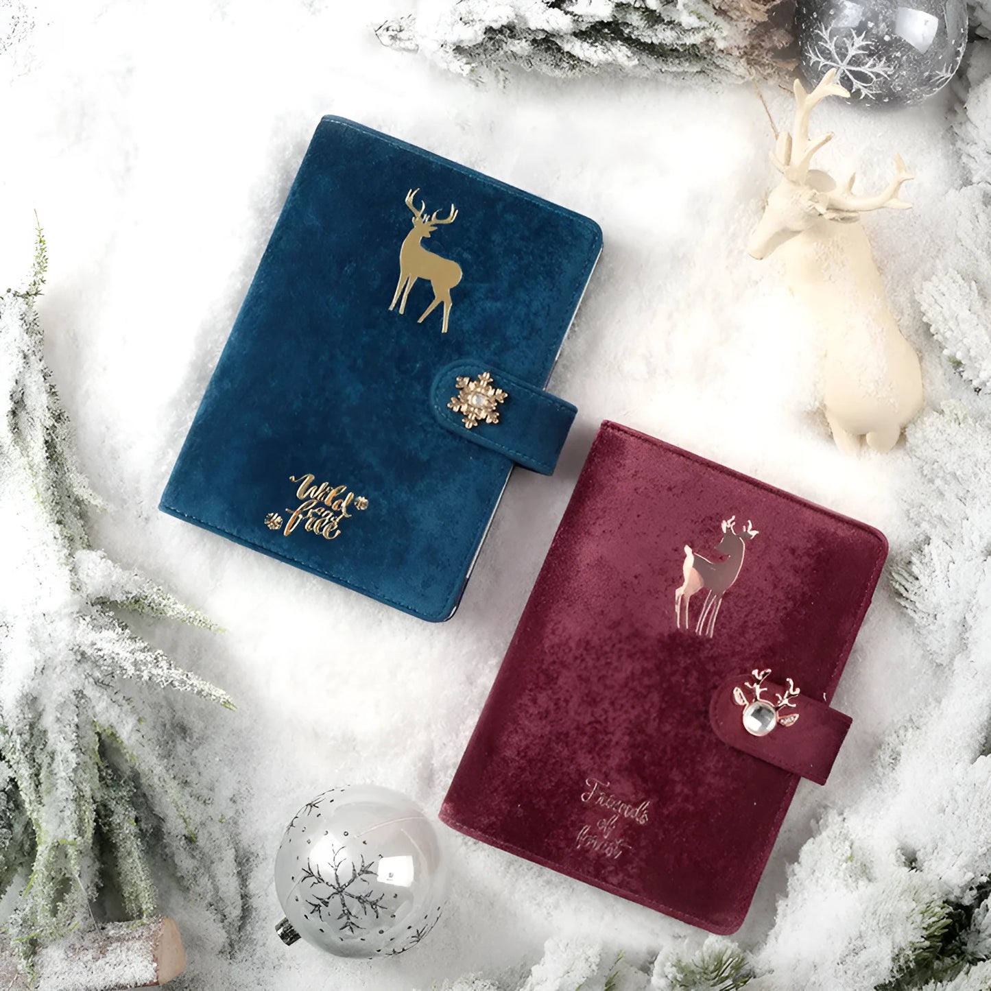 A6 size cloth-covered loose-leaf notebook with heart design in velvet colour options